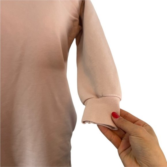 EVERLANE Women's Pink Classic Terry Crew Neck Oversized Sweater Dress Size XS - Picture 7 of 10